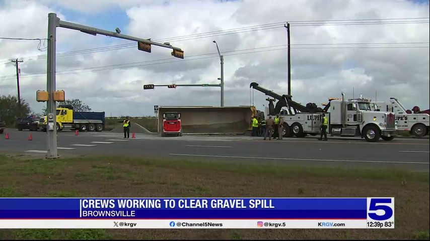 Brownsville Fire Department: Semi-trailer spills gravel onto roadway after losing control