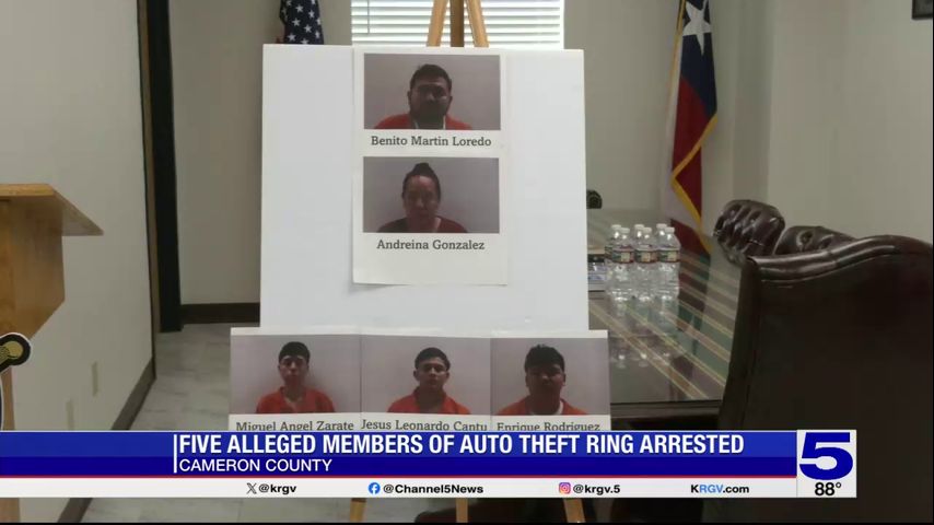 Five alleged members of auto theft ring arrested in Cameron County