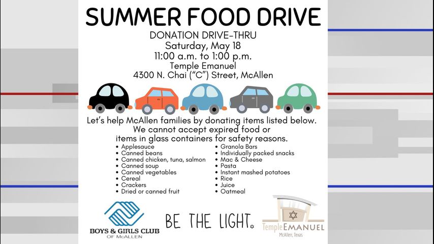 Temple Emanuel seeking donations for summer food drive
