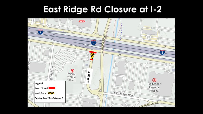 Ridge Road in McAllen to close for 2 weeks for reconstruction