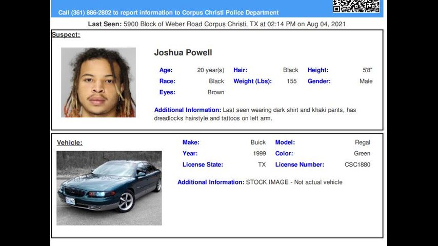 Blue Alert issued for man accused of injuring Corpus Christi police officer