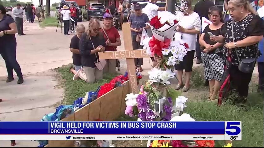 Vigil held at Brownsville bus stop for victims of deadly crash