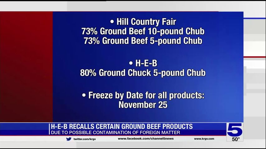 HEB recalls certain ground beef products