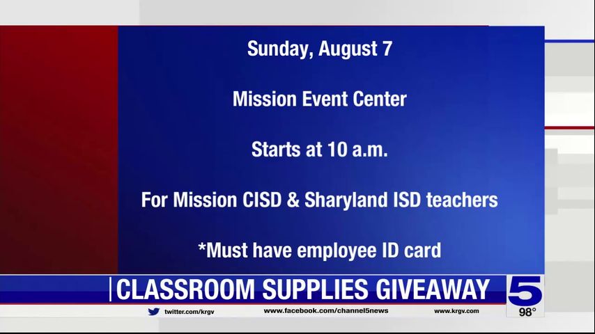 Classroom supply giveaway to be held in Mission for teachers