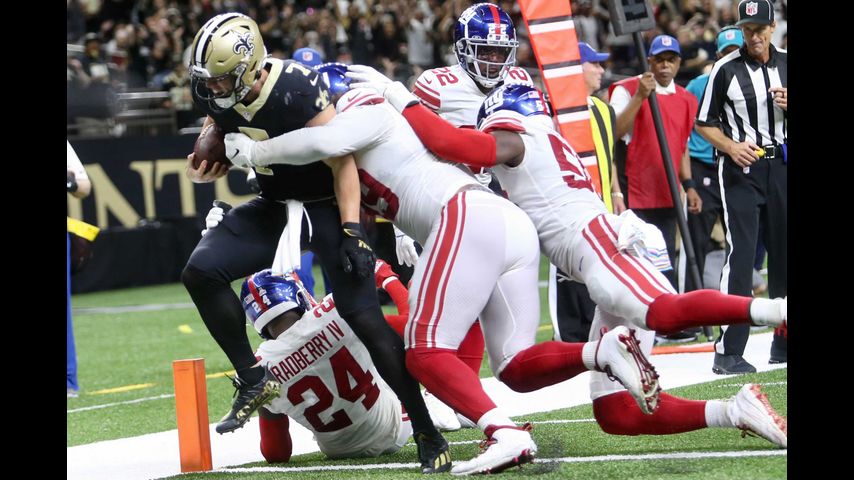 Jones, Barkley lead Giants past Saints, 27-21 in OT