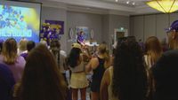 LSU baseball holds a pep rally for fans ahead of their National Championship series in Omaha