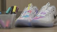 Children's Hospital patients customize LSU women's basketball shoes for Sunday's game