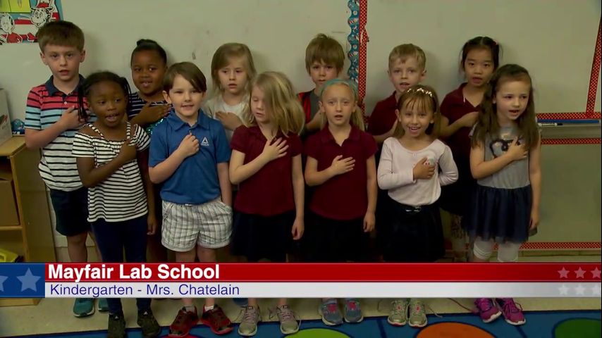 The Pledge of Allegiance: Mayfair Lab School - Mrs. Chatelain, Kindergarten