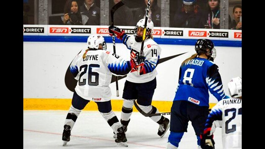 US women score 5 in 3rd, top Finns 6-2 to open hockey worlds