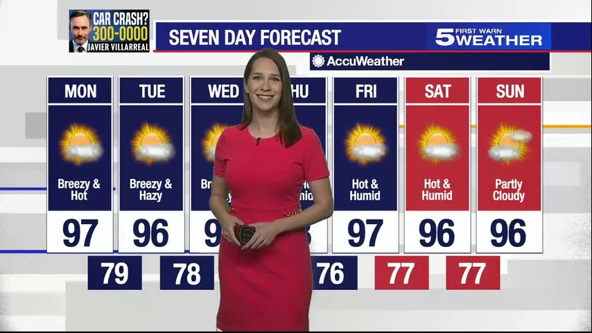 Monday, July 29, 2024: Breezy and hot, temps in the 90s