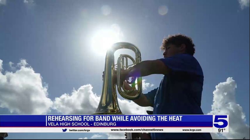 School marching bands take precautions as they practice in the heat