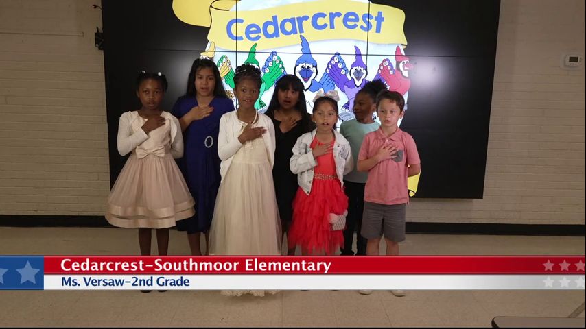 The Pledge of Allegiance, Cedarcrest-Southmoor Elementary, Ms. Versaw ...