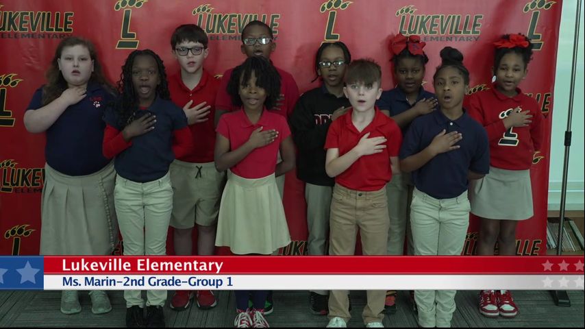 The Pledge Of Allegiance, Lukeville Elementary, Ms. Marin, 2nd Grade 