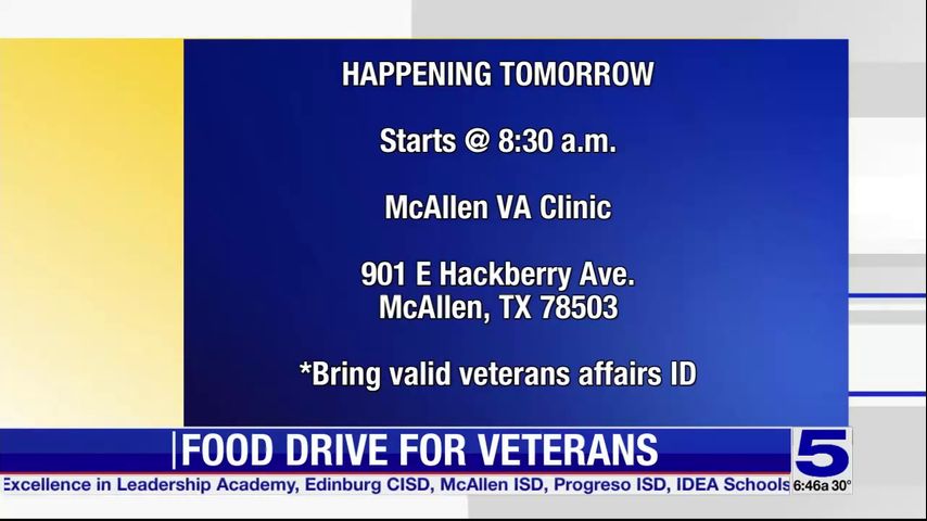 Food drive for Valley veterans set for Thursday