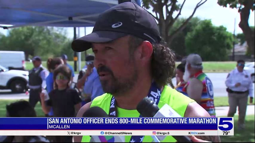 San Antonio detective finishes 800-mile run in McAllen in honor of fallen police officers