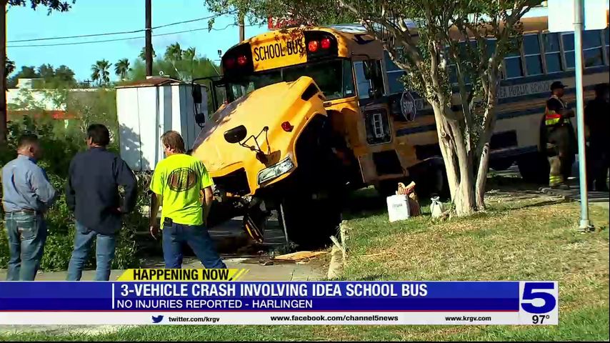 State troopers investigating Harlingen three-vehicle crash involving IDEA school bus, DPS unit