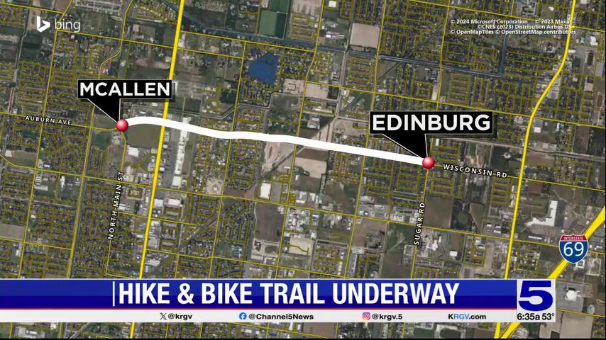 New hike and bike trail connecting Edinburg to McAllen underway