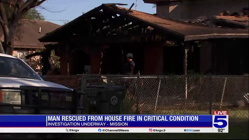 Man rescued from Mission house fire in critical condition