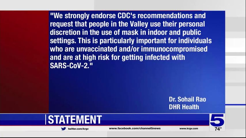 DHR Health weighs in on CDC's new mask guidance