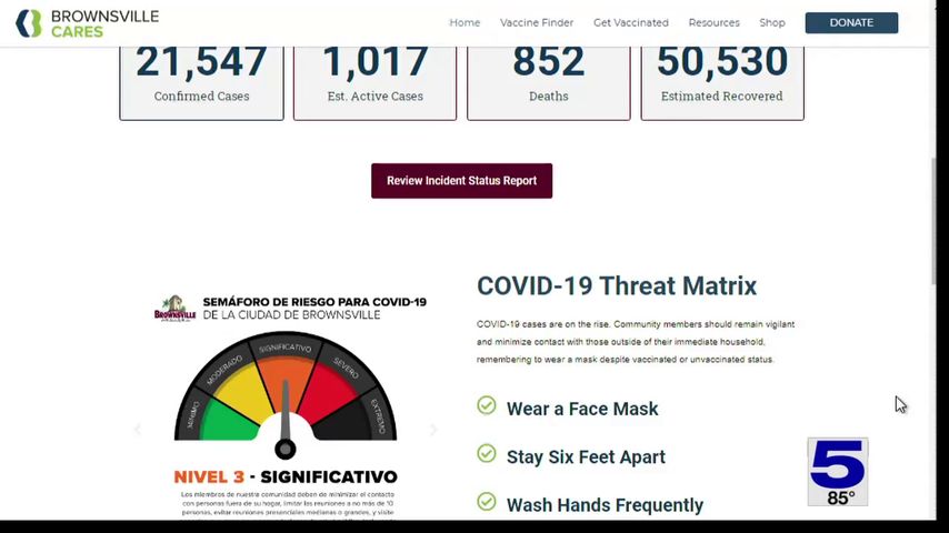 City of Brownsville moves to Level 3 on COVID-19 threat matrix