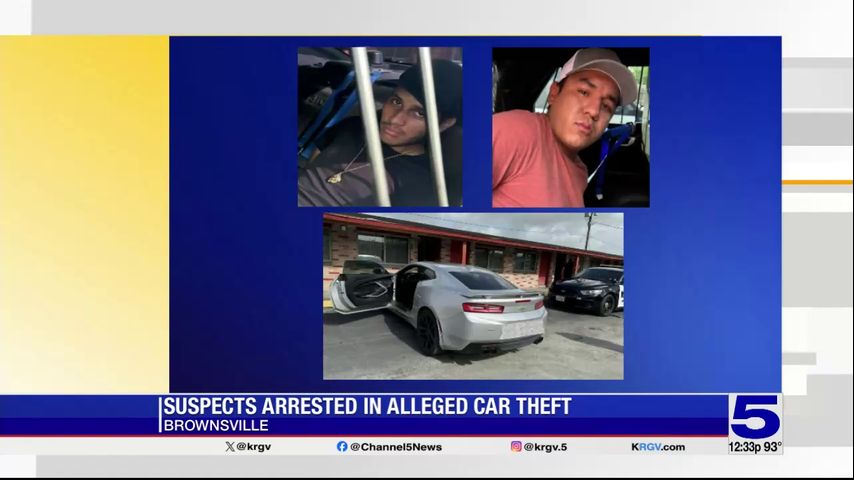 Two suspects arrested for alleged car theft out of Edinburg