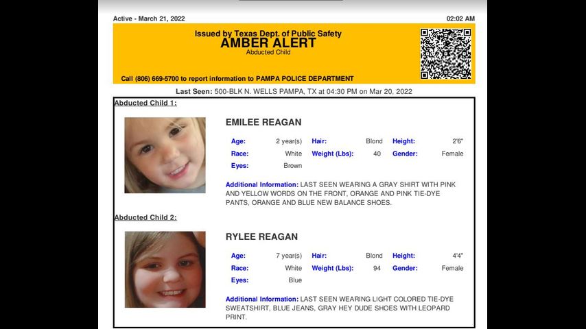 UPDATE: Amber Alert discontinued, two girls found