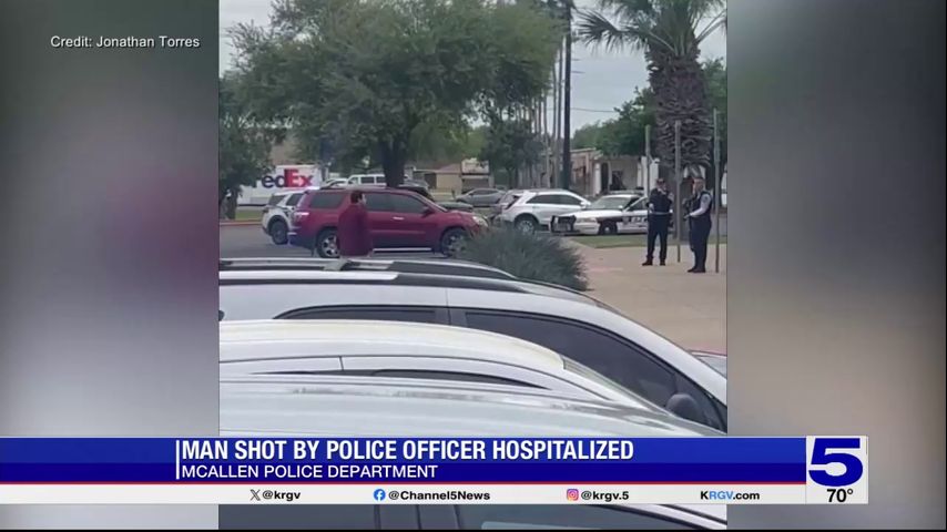 Knife-wielding man shot outside McAllen police station