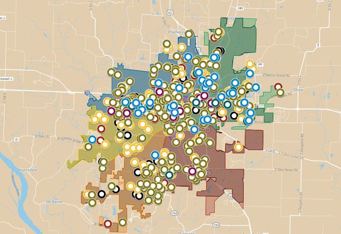 Map Of Columbia Missouri Interactive map highlights 2018 crime in Columbia