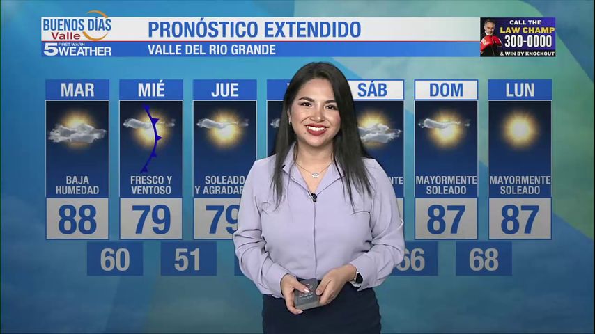 Martes 19 de Noviembre: Baja humedad, temperaturas en los 88s