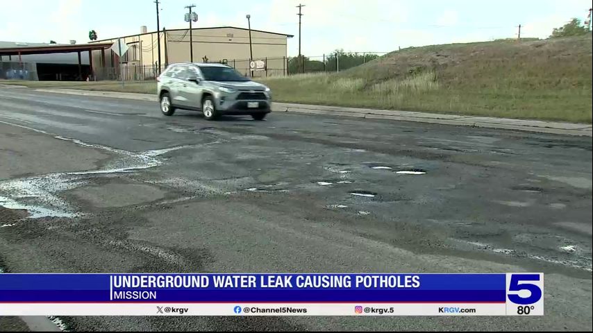 Underground water leak causing potholes in Mission