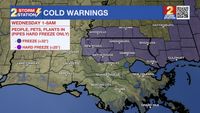 Tuesday PM Forecast: Freeze Warning issued along and north of the interstate on Tuesday night