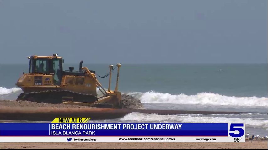 Beach renourishment project underway at Isla Blanca Park