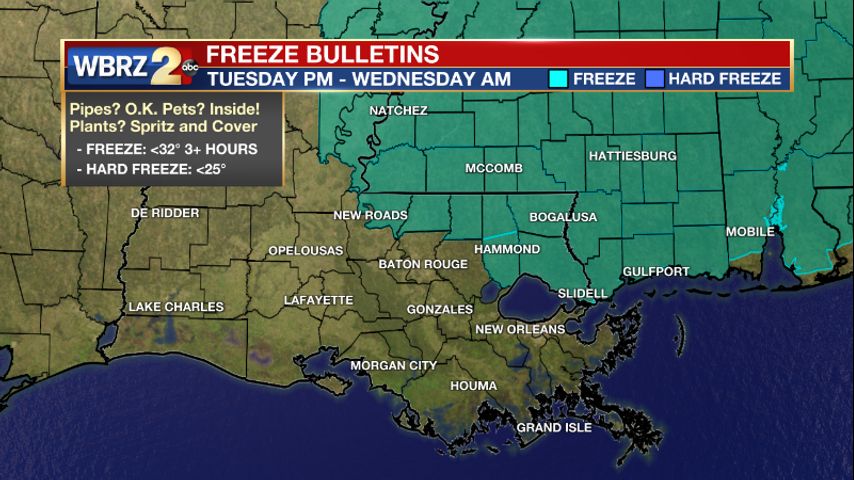Monday AM Forecast: Freeze Watch issued ahead of a powerful cold front