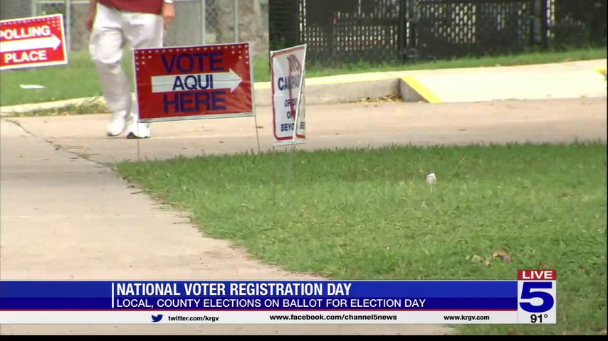 Local election departments encouraging people register to vote