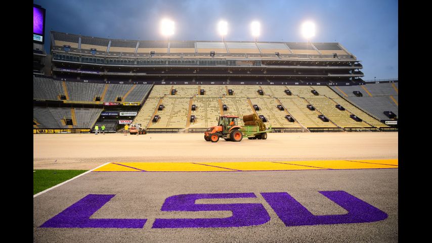 LSU rolls out new turf in Tiger Stadium overnight