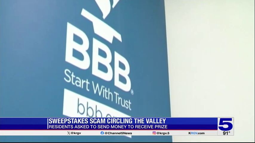 Better Business Bureau warning of sweepstakes scam in the Valley
