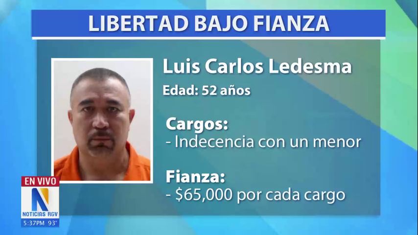 Luis Carlos Ledesma se entrega al sheriff del condado Cameron por cargos de indecencia con un menor