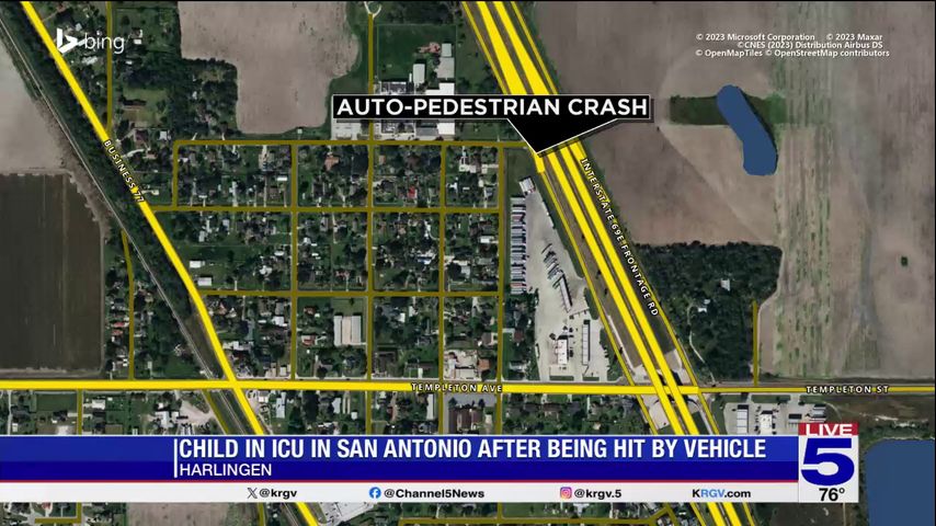 Child in ICU in San Antonio after being struck by vehicle in Harlingen