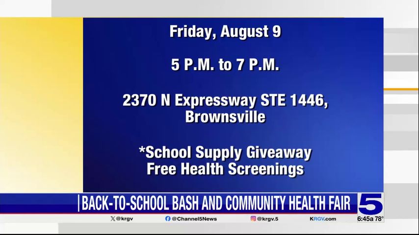 Back-to-school bash, community health fair scheduled in Brownsville