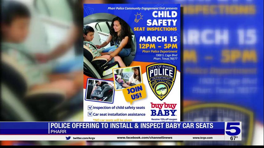 Pharr Police Department to install and inspect baby car seats at event