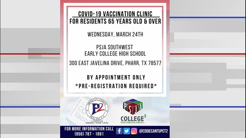 Hidalgo County Precinct 2 to hold vaccination clinic for people 65 years and older