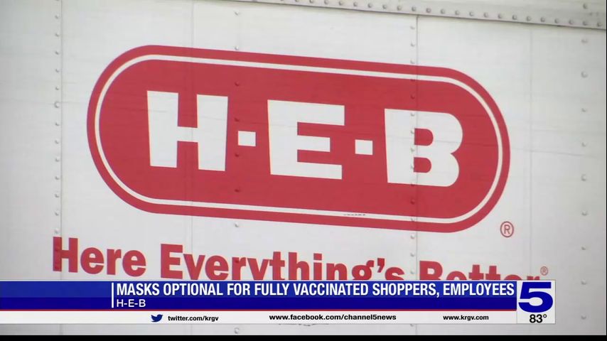 Los cubrebocas ahora son opcionales en H-E-B para compradores y empleados completamente vacunados