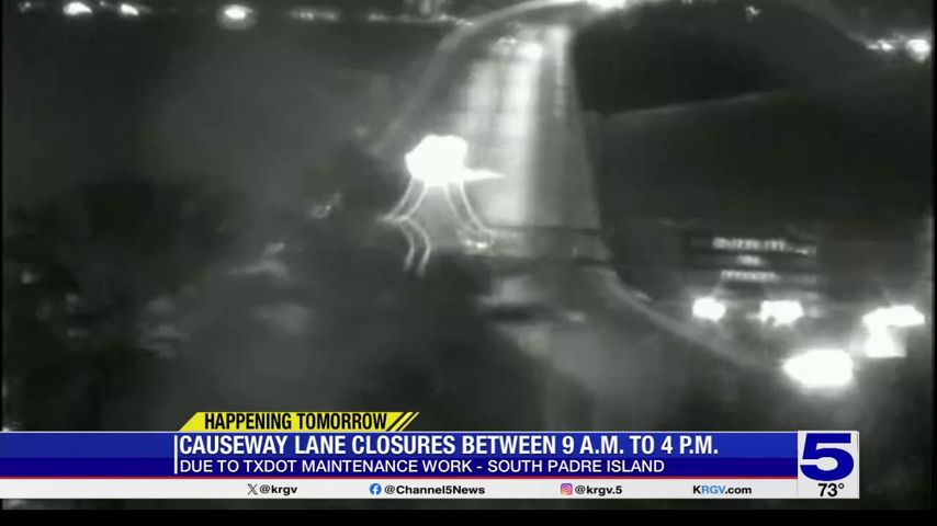 Lane closures planned at Queen Isabella Causeway as part of TxDOT maintenance work