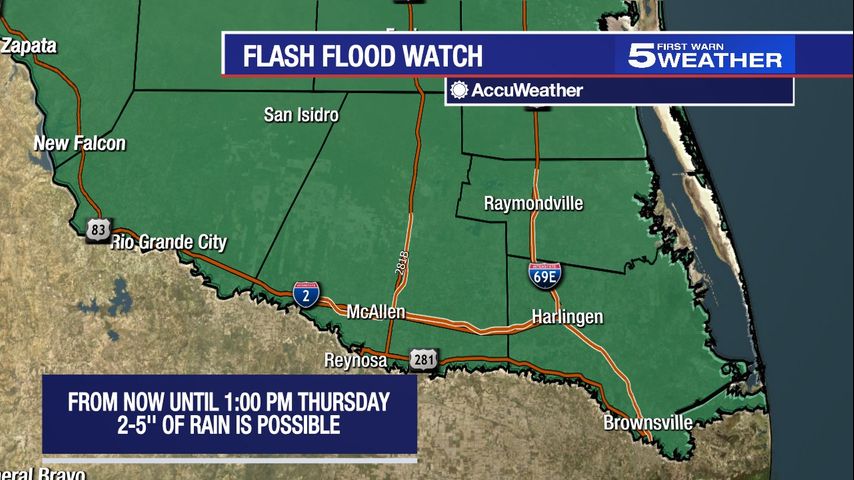 Flash Flood Watch issued for entire Rio Grande Valley until Thursday afternoon