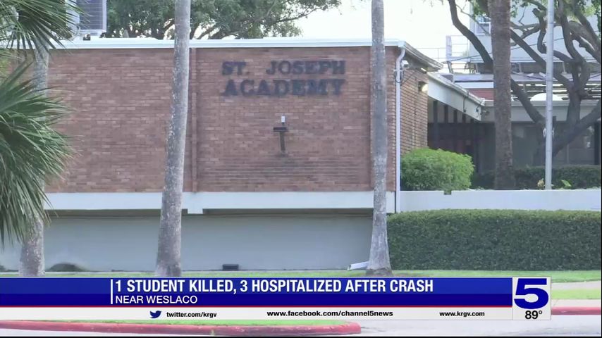 Grief counselors available at St. Joseph Academy after student killed in weekend car crash