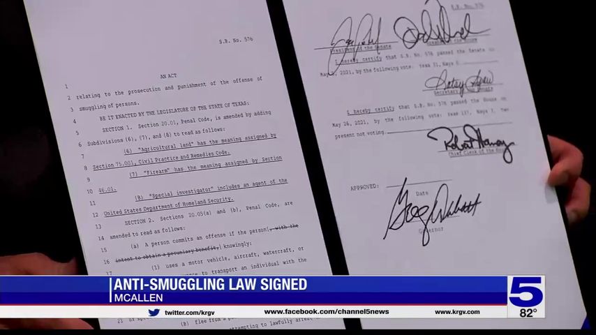 Gov Abbott signs anti-smuggling bill into law in McAllen