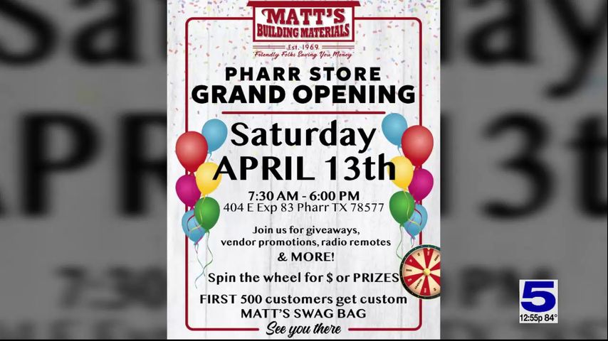 Matt's Building Materials Store in Pharr to host grand opening