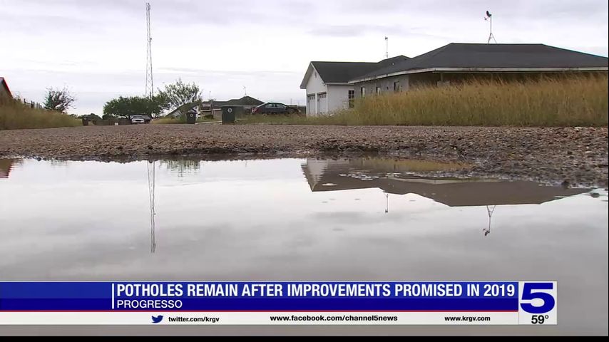 Progreso neighborhood still filled with potholes after improvements promised in 2019