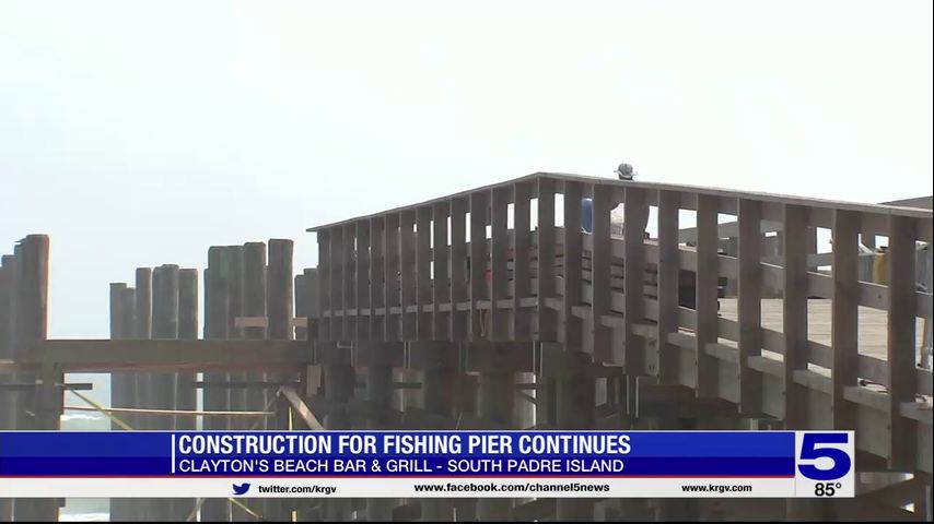 Construction on Clayton's Beach Bar & Grill fishing pier continues