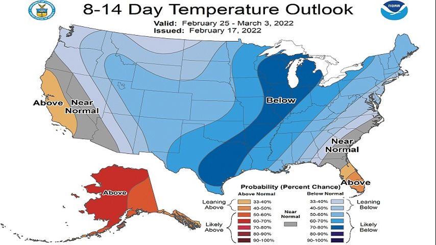 National Temperature Map 10 Day Beyond The 7-Day Forecast: The 8-14 Day Outlook